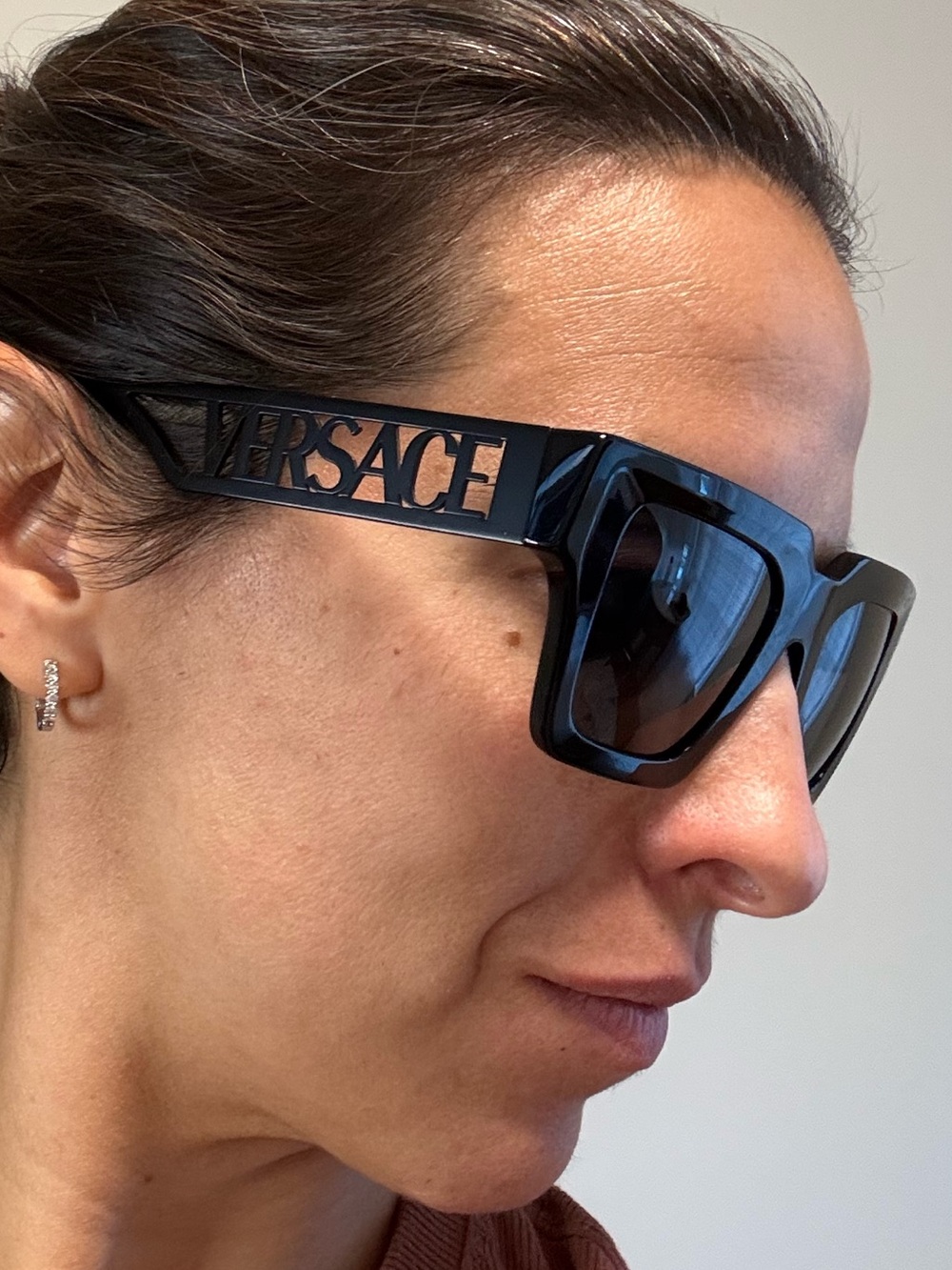 Versace OVE4431 Black Logo Oversized Sunglasses Full Set